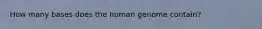 How many bases does the human genome contain?