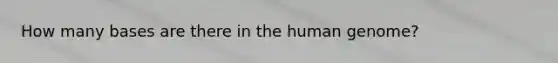 How many bases are there in the human genome?
