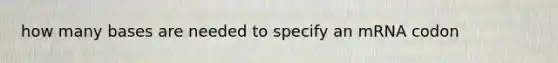 how many bases are needed to specify an mRNA codon