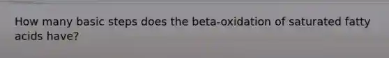 How many basic steps does the beta-oxidation of saturated fatty acids have?