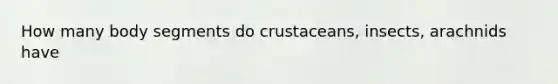 How many body segments do crustaceans, insects, arachnids have