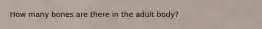 How many bones are there in the adult body?