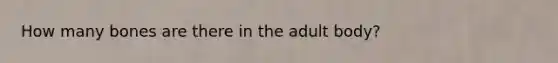 How many bones are there in the adult body?