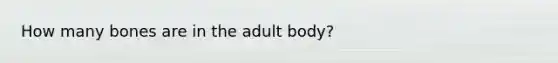 How many bones are in the adult body?