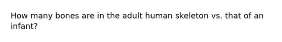 How many bones are in the adult human skeleton vs. that of an infant?