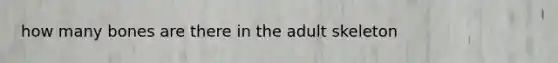 how many bones are there in the adult skeleton