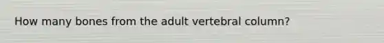 How many bones from the adult vertebral column?