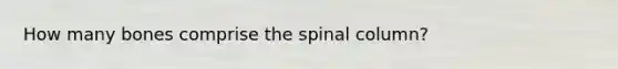 How many bones comprise the spinal column?