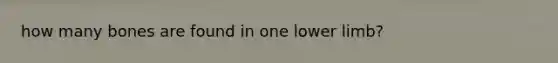 how many bones are found in one lower limb?