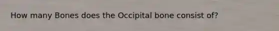 How many Bones does the Occipital bone consist of?