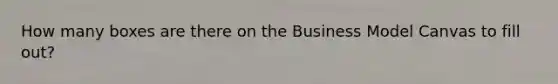 How many boxes are there on the Business Model Canvas to fill out?