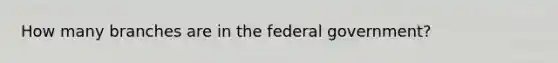 How many branches are in the federal government?