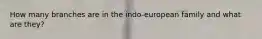 How many branches are in the indo-european family and what are they?