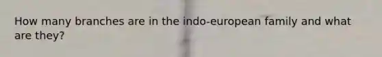 How many branches are in the indo-european family and what are they?