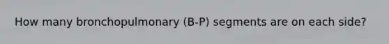 How many bronchopulmonary (B-P) segments are on each side?