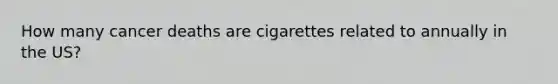 How many cancer deaths are cigarettes related to annually in the US?