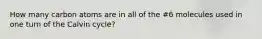 How many carbon atoms are in all of the #6 molecules used in one turn of the Calvin cycle?