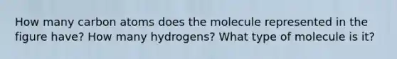 How many carbon atoms does the molecule represented in the figure have? How many hydrogens? What type of molecule is it?