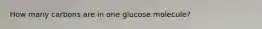 How many carbons are in one glucose molecule?