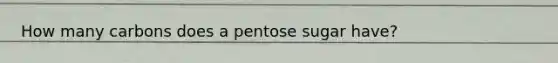 How many carbons does a pentose sugar have?