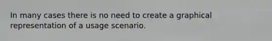 In many cases there is no need to create a graphical representation of a usage scenario.