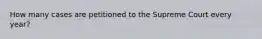 How many cases are petitioned to the Supreme Court every year?
