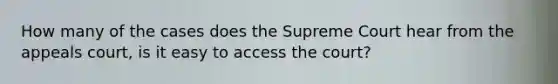 How many of the cases does the Supreme Court hear from the appeals court, is it easy to access the court?