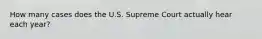 How many cases does the U.S. Supreme Court actually hear each year?