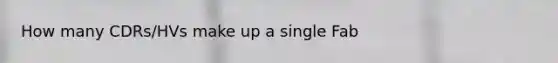 How many CDRs/HVs make up a single Fab