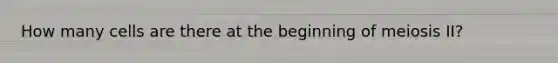 How many cells are there at the beginning of meiosis II?