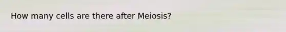 How many cells are there after Meiosis?