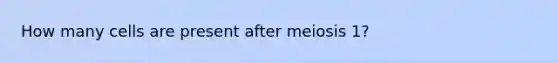 How many cells are present after meiosis 1?