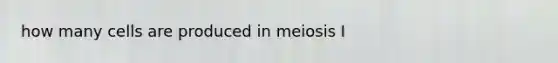 how many cells are produced in meiosis I