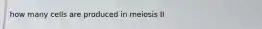 how many cells are produced in meiosis II