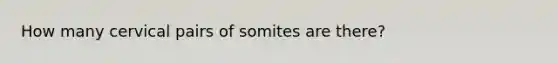 How many cervical pairs of somites are there?