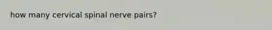 how many cervical spinal nerve pairs?