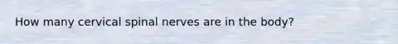 How many cervical spinal nerves are in the body?