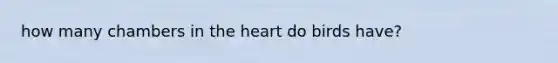 how many chambers in <a href='https://www.questionai.com/knowledge/kya8ocqc6o-the-heart' class='anchor-knowledge'>the heart</a> do birds have?