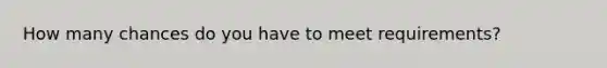 How many chances do you have to meet requirements?