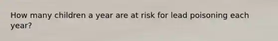 How many children a year are at risk for lead poisoning each year?