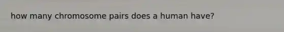 how many chromosome pairs does a human have?