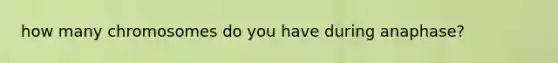 how many chromosomes do you have during anaphase?