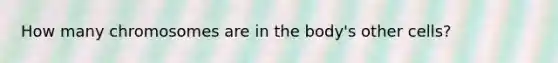 How many chromosomes are in the body's other cells?