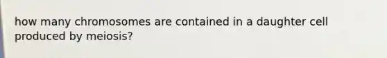 how many chromosomes are contained in a daughter cell produced by meiosis?