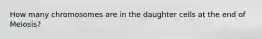 How many chromosomes are in the daughter cells at the end of Meiosis?
