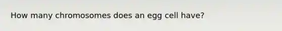 How many chromosomes does an egg cell have?