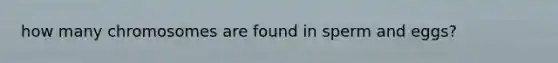 how many chromosomes are found in sperm and eggs?