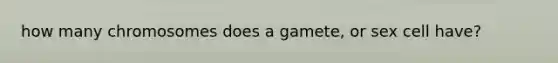 how many chromosomes does a gamete, or sex cell have?