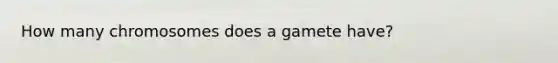 How many chromosomes does a gamete have?