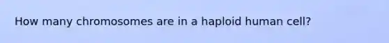 How many chromosomes are in a haploid human cell?